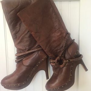 Brown supple leather boots